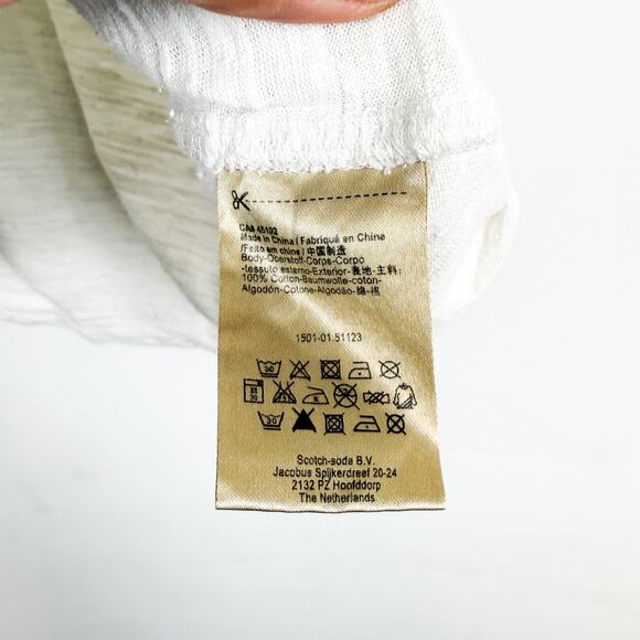 Scotch & Soda Womens Aloha London Britannia Linen Blend Tee Shirt White - M - Picture 4 of 7